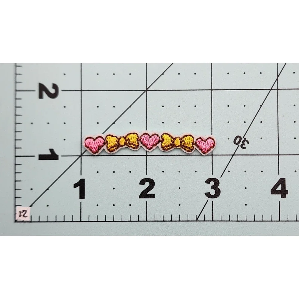 LOT OF‎ 3 EMBROIDERED FLOWERS AND HEARTS PATCHES